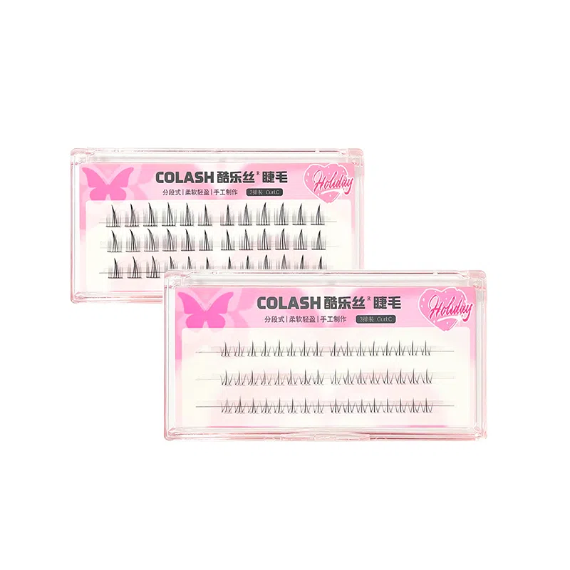 酷乐丝 空气仙子透明梗+小火苗假睫毛 下睫毛自然纤长款 个性造型 仿真卷翘 轻盈时尚 两款组合装