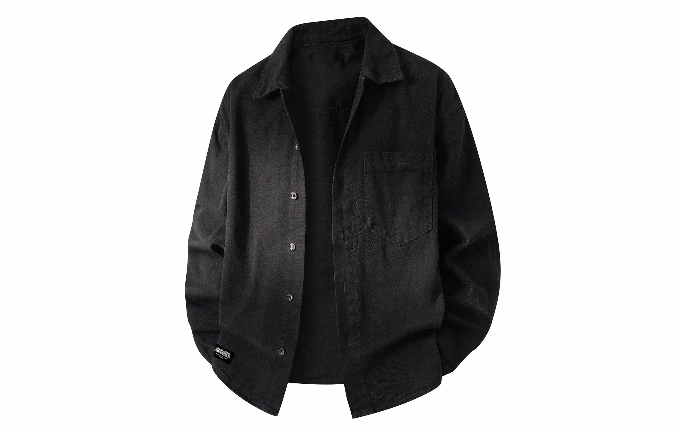 大卫贝肯 美式复古迷彩工装落肩袖翻领宽松牛仔外套 男女同款