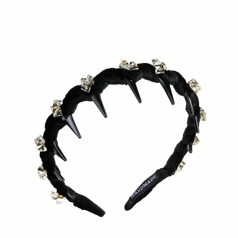 左欧 蓬松高颅顶带齿防滑波浪高级感时尚洋气显脸小头箍 布艺 发箍 女款