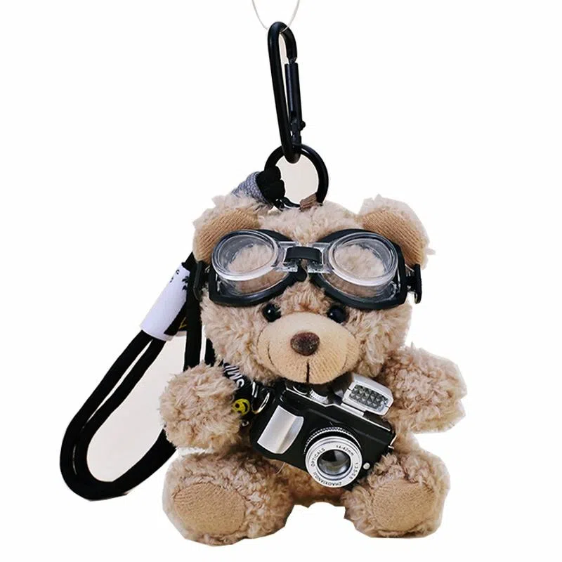 Qiantu Cute Camera Bear Keychain