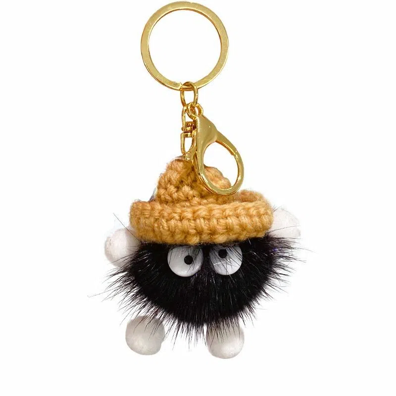 千桐 时尚小煤球布偶 萌趣可爱动漫卡通挂饰包包毛球挂饰 毛绒 挂件 男女同款情侣款