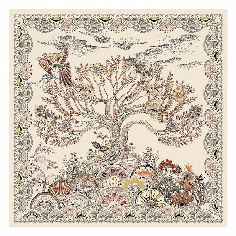 上海故事 茶颜悦色印花真丝高级感大方巾礼盒装 丝巾 女款