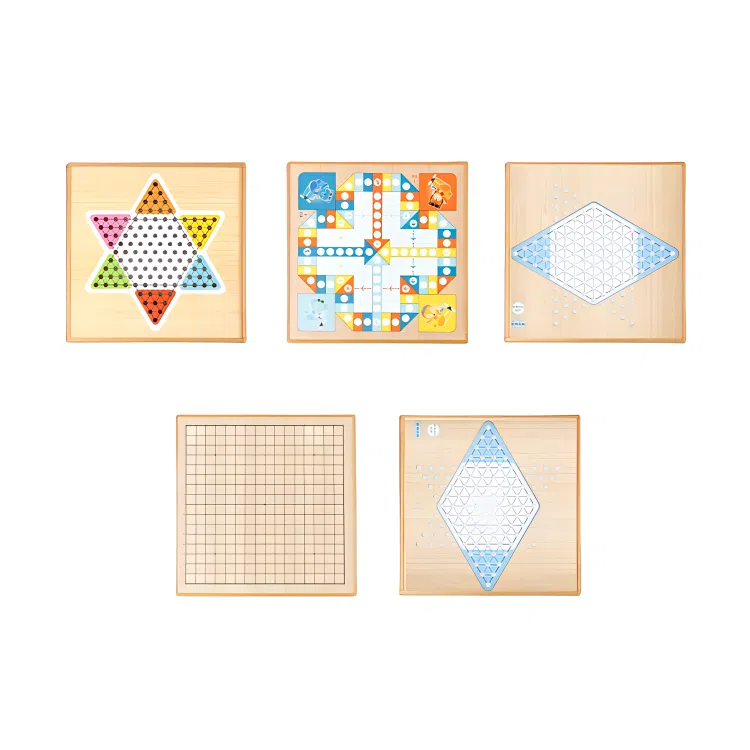 乐智由我 益智玩具五子棋跳棋多功能斗兽游戏棋双面益智游戏棋盘 桌游