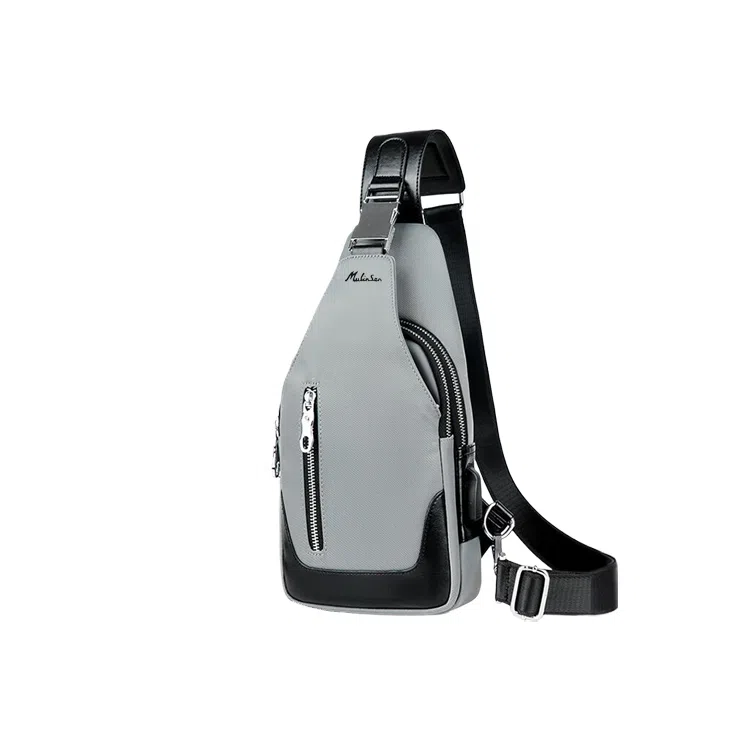 木林森 休闲通勤时尚潮流多功能百搭 涤纶 胸包 常规 男女同款情侣款 黑色/浅灰色