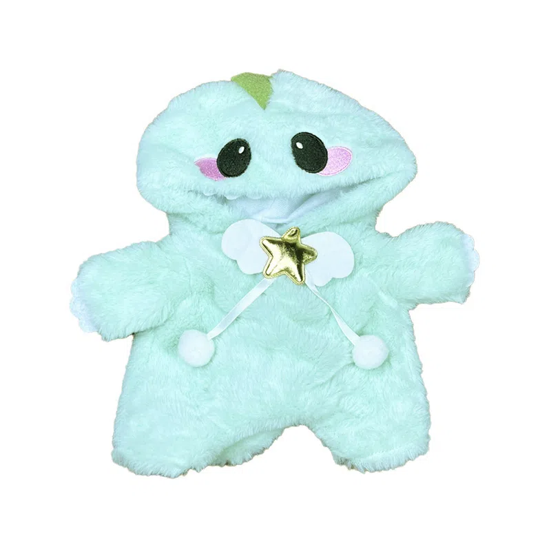 一点潮玩 可爱 可换装小熊娃衣衣服 草莓鲨鱼帽泰迪小白熊服 玩偶周边