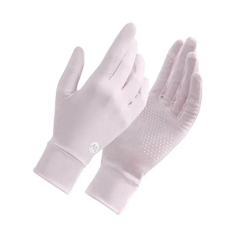 南极人 夏季户外防紫外线冰丝凉感开车骑行防滑遮阳透气轻薄露指触屏 锦纶 防晒手套 女款