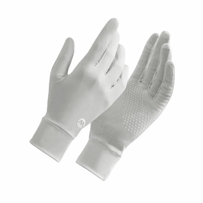 南极人 夏季户外防紫外线冰丝凉感开车骑行防滑遮阳透气轻薄露指触屏 锦纶 防晒手套 女款