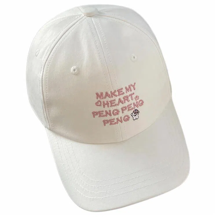 艾佳微 日常可爱小羊字母防晒遮阳帽大头围显脸小韩系简约百搭款 棉 鸭舌帽 男女同款情侣款 多色