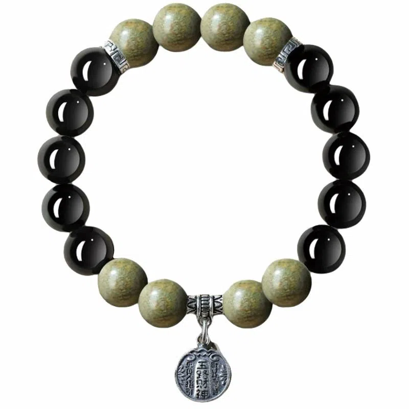 易明居 新中式招财暴富 五路财神  时来运转 小众轻奢百搭高级感串珠 水逆退散 转运珠#好运 黑曜石 手串 男女同款情侣款