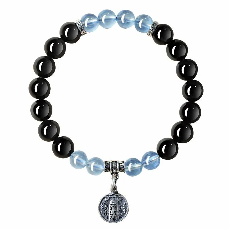 易明居 新中式招财暴富 五路财神  时来运转 小众轻奢百搭高级感串珠 水逆退散 转运珠#好运 黑曜石 手串 男女同款情侣款