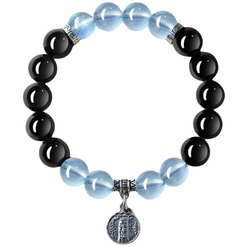 易明居 新中式招财暴富 五路财神  时来运转 小众轻奢百搭高级感串珠 水逆退散 转运珠#好运 黑曜石 手串 男女同款情侣款