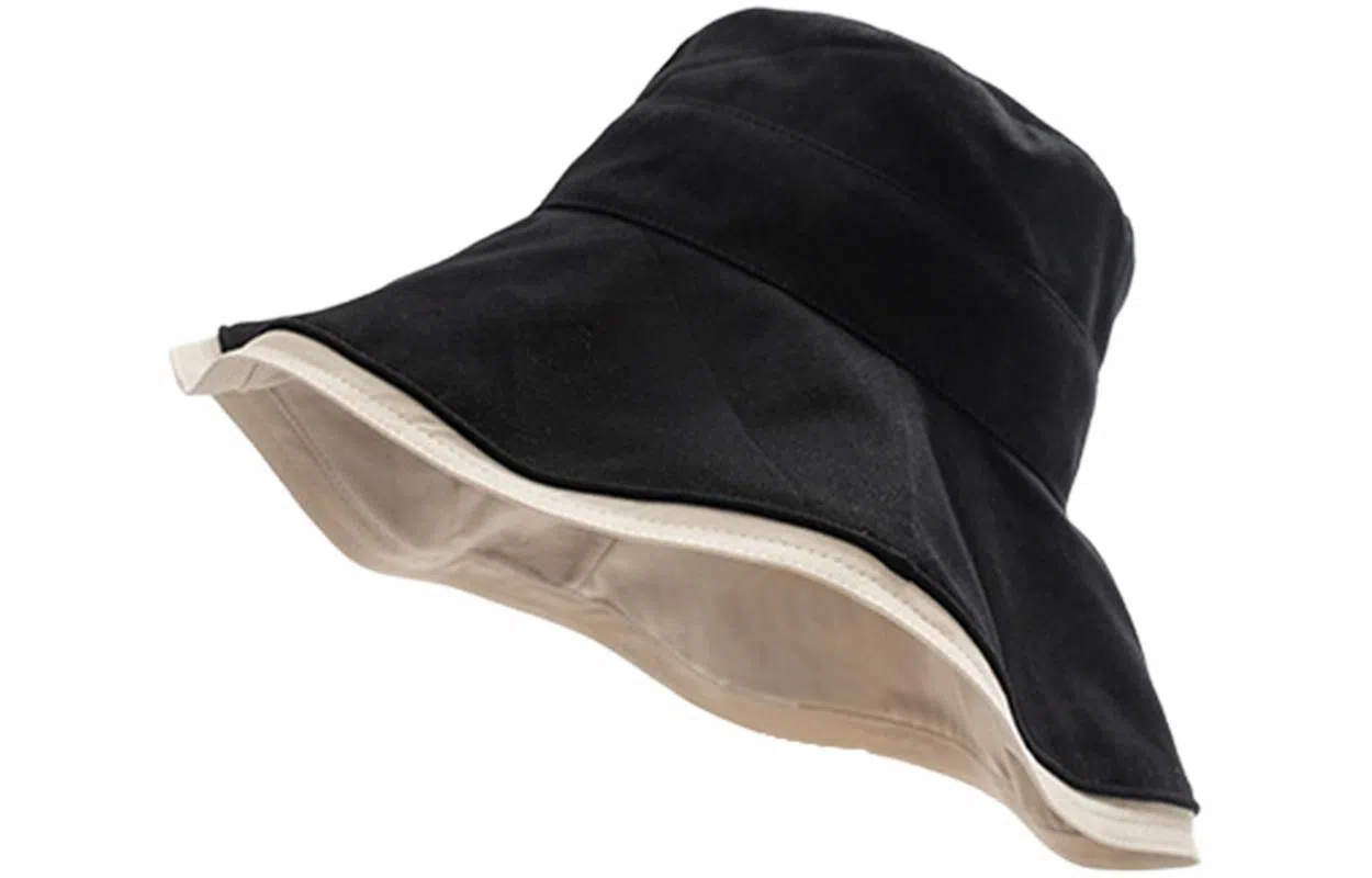 优幽兰 时尚潮流高级感大檐显脸小户外百搭小众设计感拼色透气遮阳防紫外线骑行太阳帽双面可戴 棉 防晒帽 女款