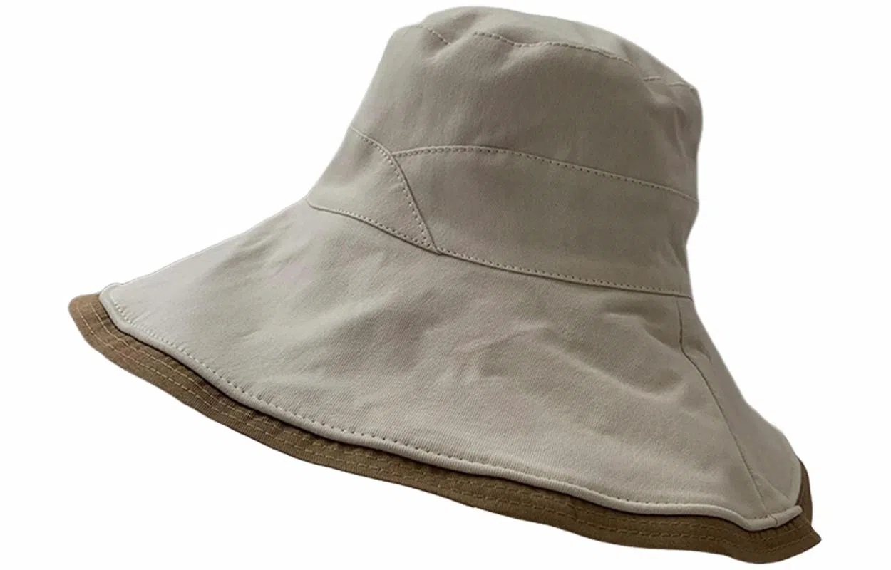 优幽兰 时尚潮流高级感大檐显脸小户外百搭小众设计感拼色透气遮阳防紫外线骑行太阳帽双面可戴 棉 防晒帽 女款