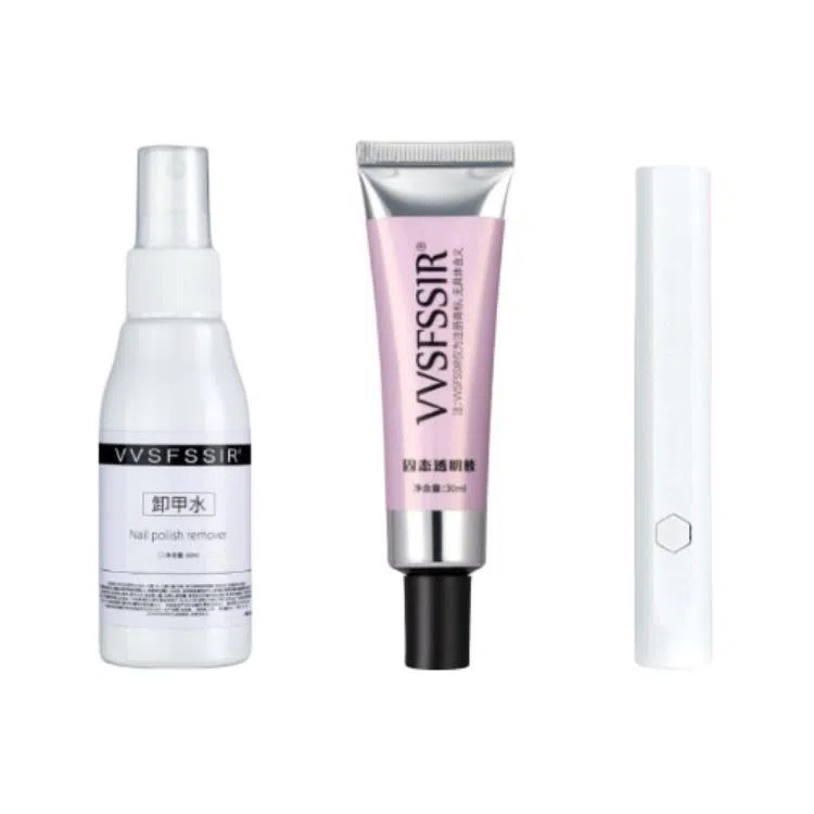 恩妮诗 固态贴片胶穿戴甲黏合凝胶  中梯梯型短方圆透明纯色