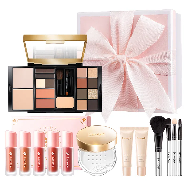 拉雅时代 小金盘彩妆套装 哑光易上色柔雾细闪 大地色 综合眼影盘高光修容腮红一体盘全脸妆容