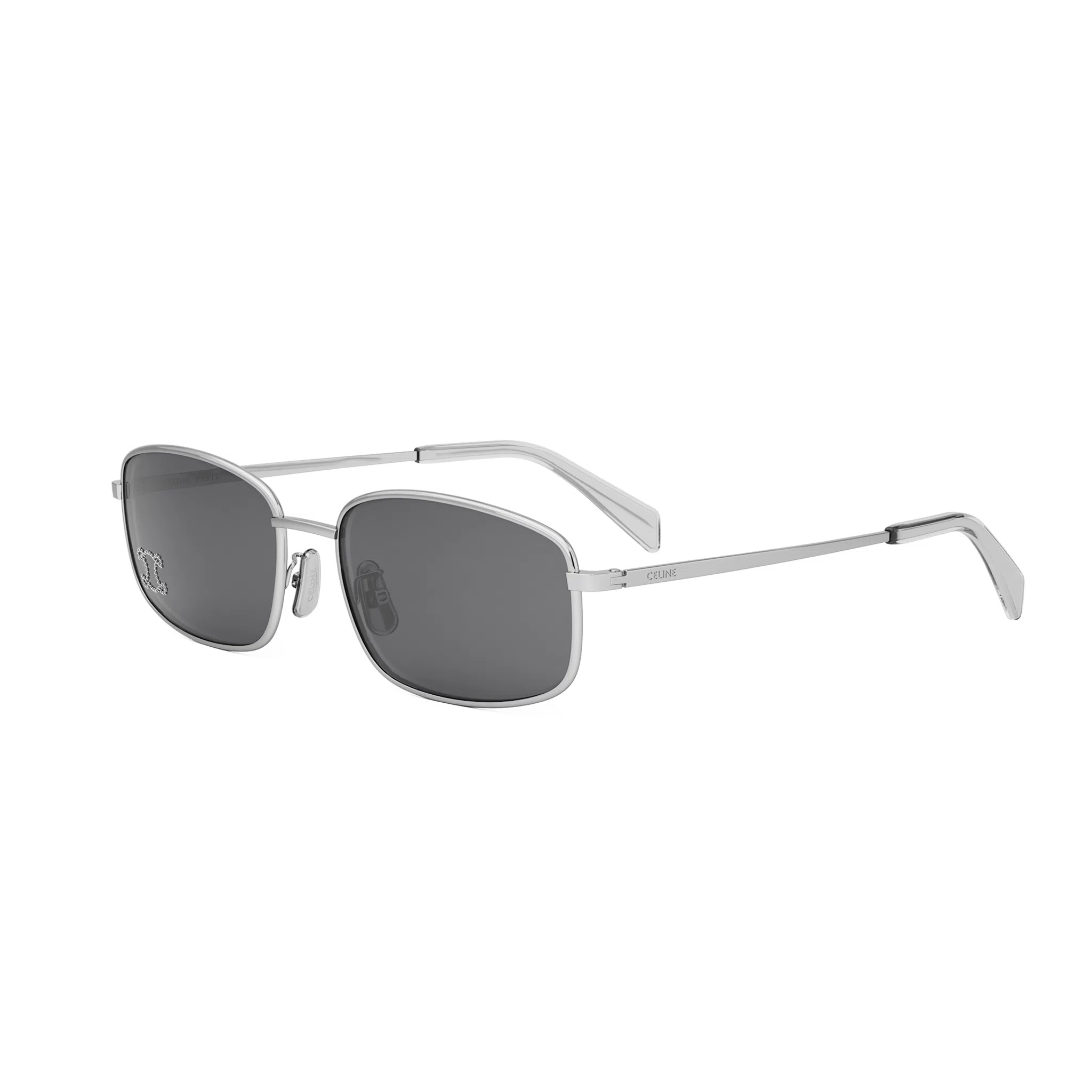 Celine Rectangular Metal Sunglasses Silver