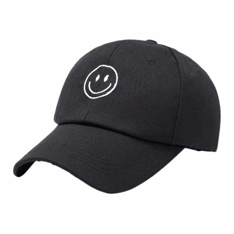 浪莎 笑脸刺绣时尚潮流户外街头遮阳防晒学生休闲百搭大头围显脸小 聚酯纤维 鸭舌帽 男女同款情侣款