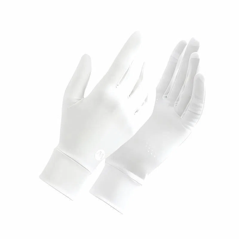 南极人 夏季户外防紫外线冰丝凉感开车骑行防滑遮阳透气轻薄露指触屏 锦纶 防晒手套 女款