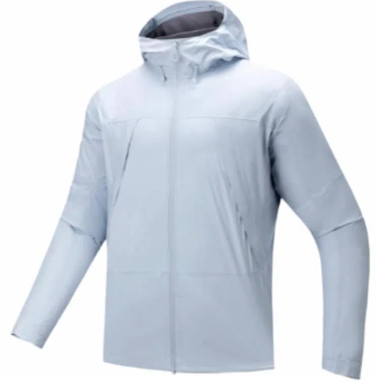 超级安踏  运动休闲简约纯色连帽  防水冲锋衣 男女同款 冰冻蓝/冰冻蓝