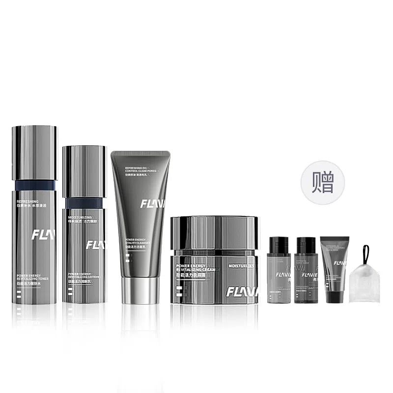 弗拉维 男士水乳 护肤套装 修护控油提亮水润淡痘印祛痘紧致维稳舒缓补水 保湿去黑头改善暗沉熬夜肌肤清爽不粘腻