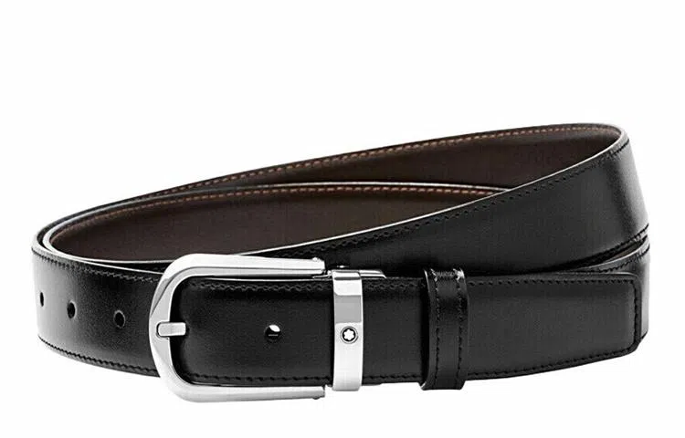 Montblanc Curved Horseshoe Steel Pin Buckle Belt