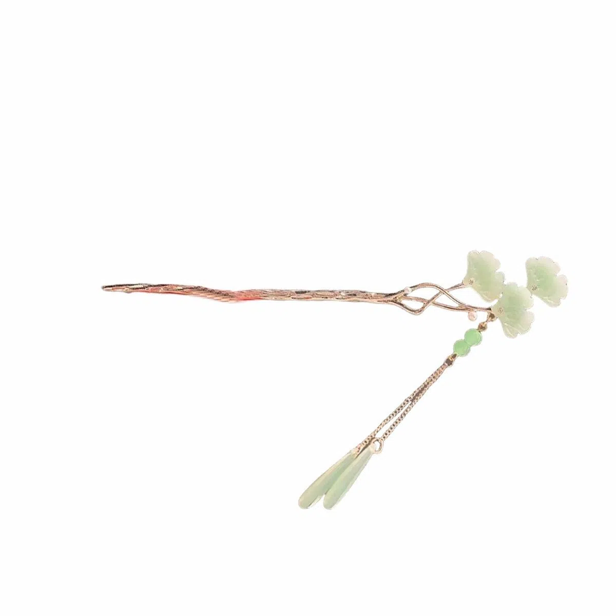 贯古今 古风银杏叶流苏新中式步摇簪子盘发饰清冷汉服旗袍发钗 合金 发簪 女款