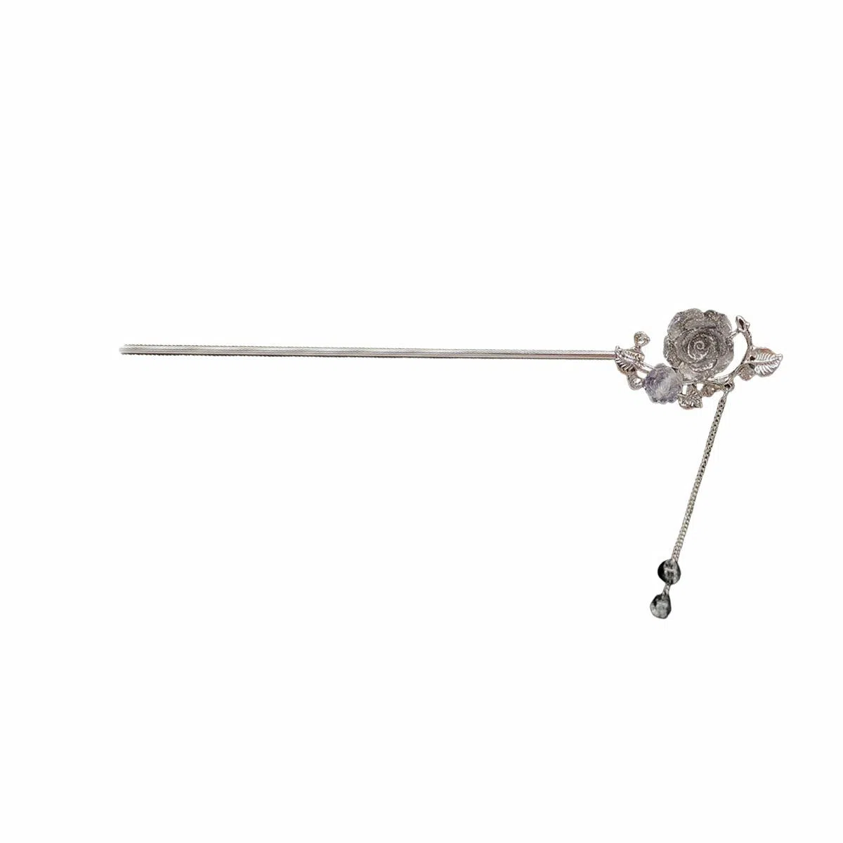 贯古今 古风水墨画花朵高级感气质盘发复古汉服步摇发钗 合金 发簪 女款