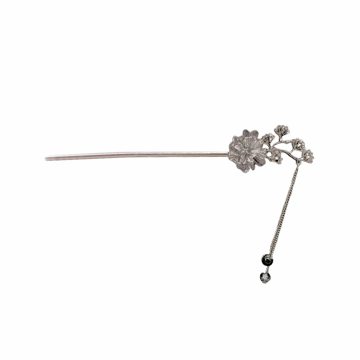 贯古今 古风水墨画花朵高级感气质盘发复古汉服步摇发钗 合金 发簪 女款