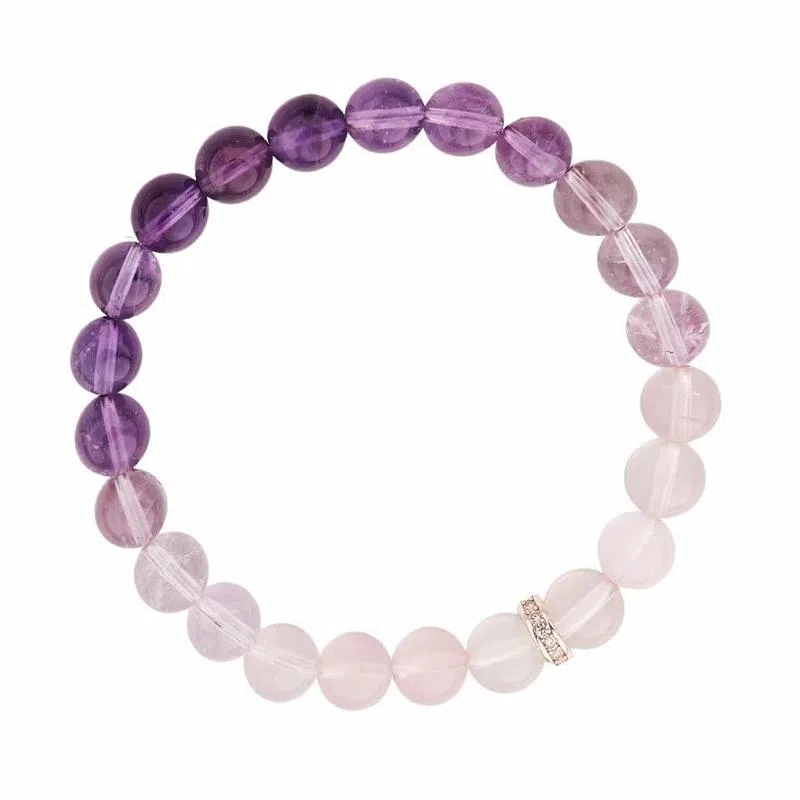 玺璎 考研上岸紫色渐变莫粉#好运天然 紫水晶 手串 女款