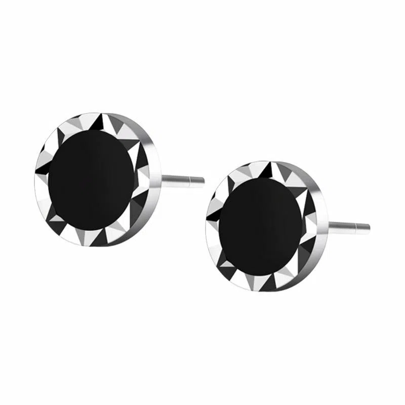 丹琴 星河璀璨耳饰 痞帅潮流黑色个性简约小众设计耳饰黑玛瑙 合金 耳钉 男女同款情侣款