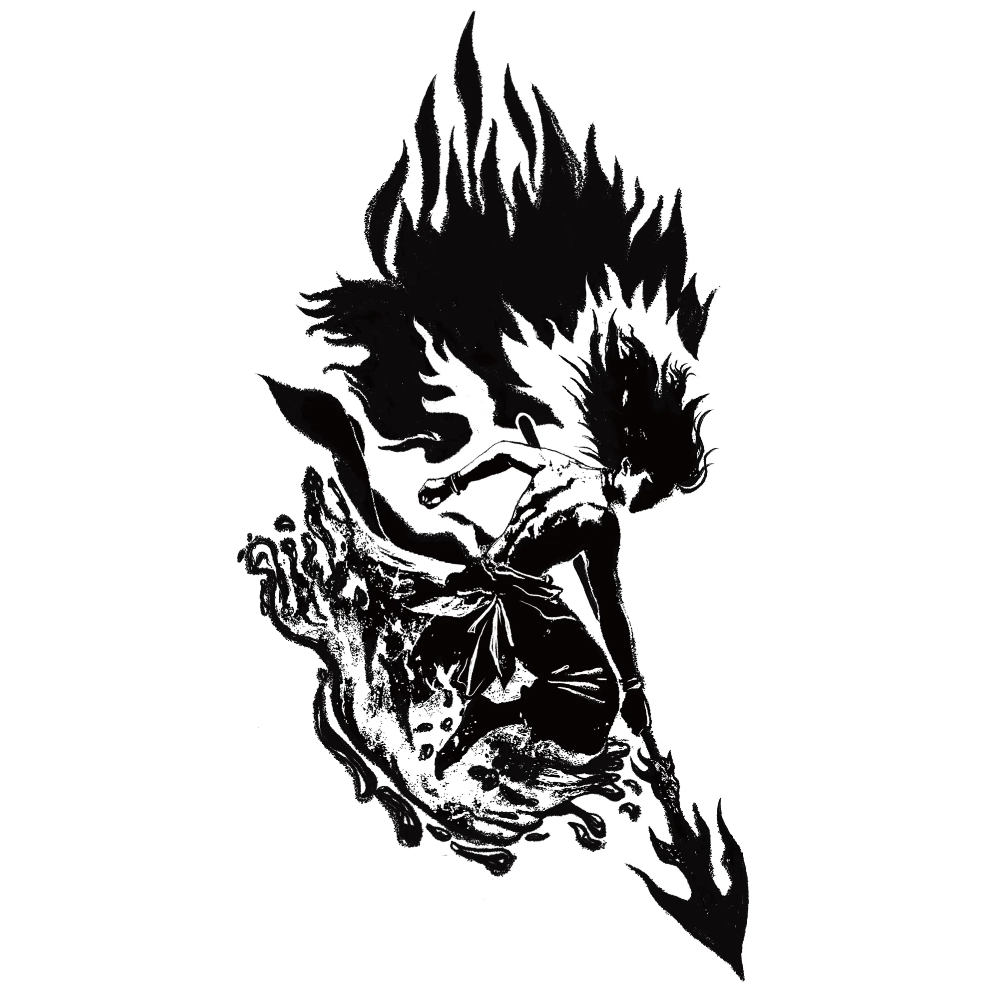 饰田  驭火哪吒草本防水纹身贴 持久高级性感情侣半永久超酷男女