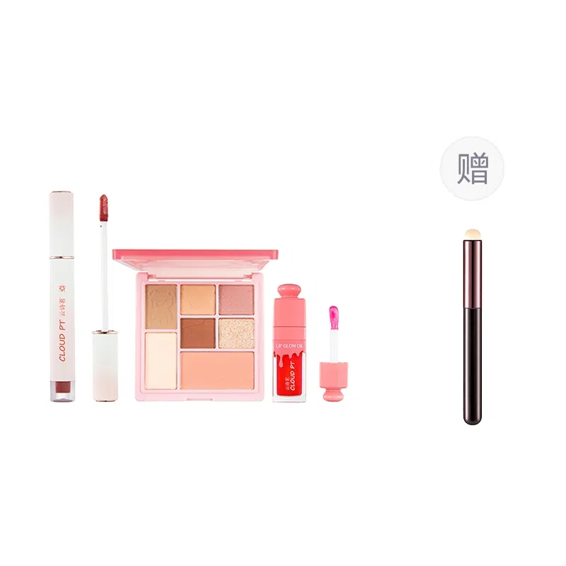 云诗茗 唇妆三件套彩妆套装 易上色自然玻璃唇亮泽不卡粉保湿 新手入门日常