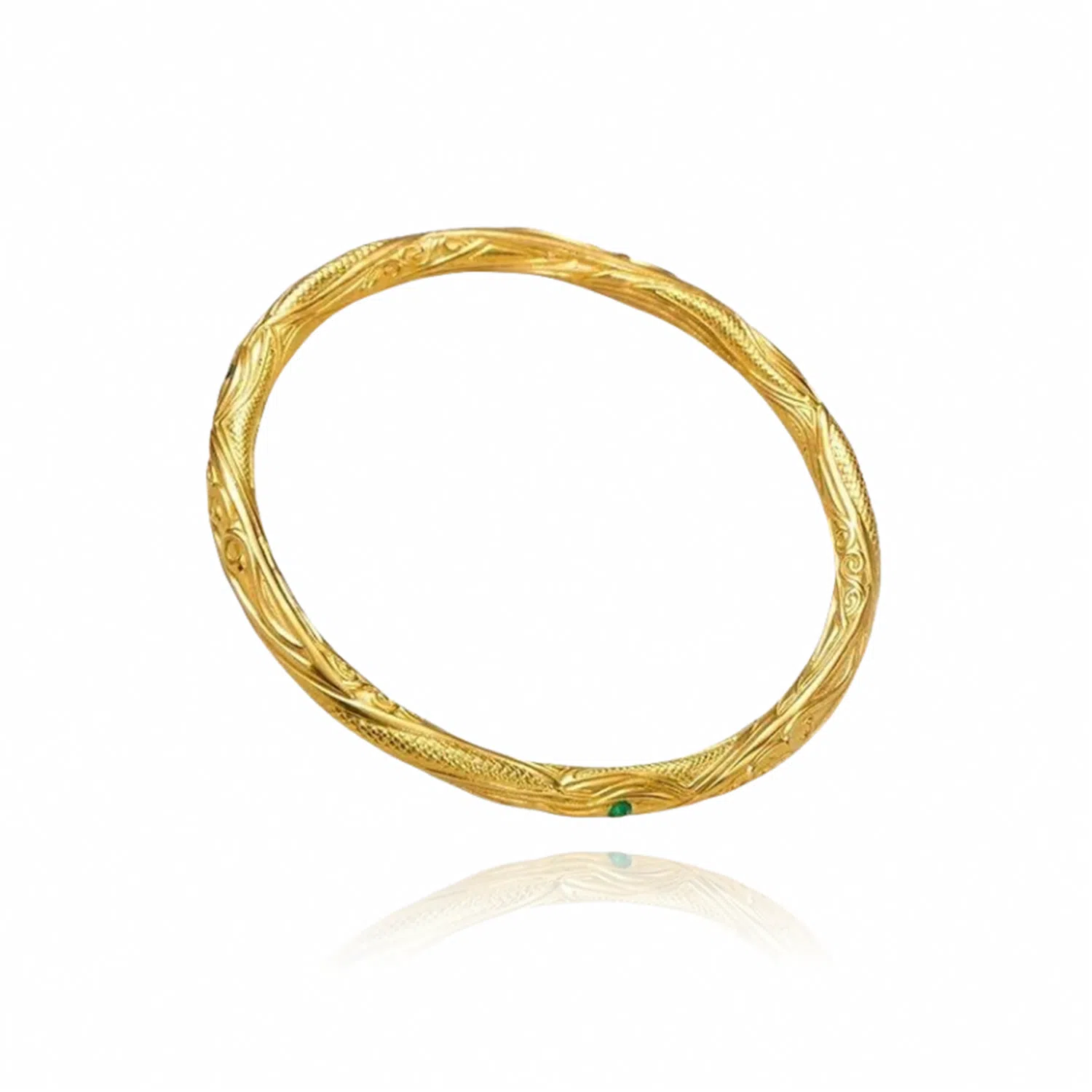 谧月珠宝 复古新中式灵运龙纹乾坤圈儿混天绫经典传承久不掉色光面立体不规则纹理素圈闭口好运 合金 手镯 男女同款情侣款