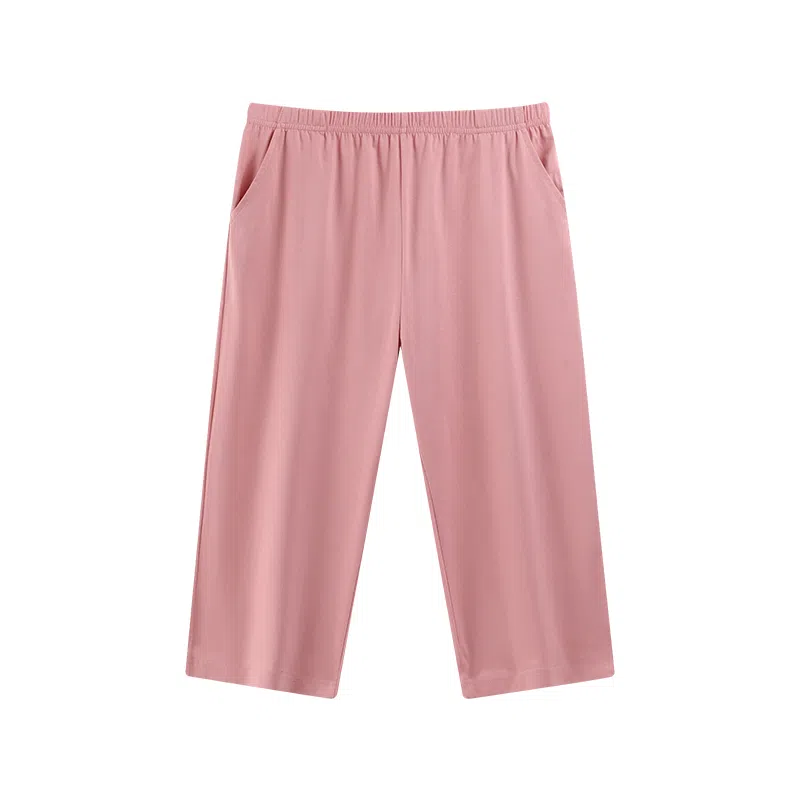 莫代尔 简约休闲舒适亲肤透气柔软百搭纯色七分裤春夏季睡裤 女款