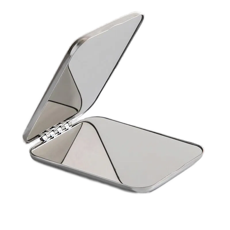 娇雪菲 铝制方形迷你化妆镜 双面随身携带折叠梳妆小镜子便携学生宿舍手持公主镜