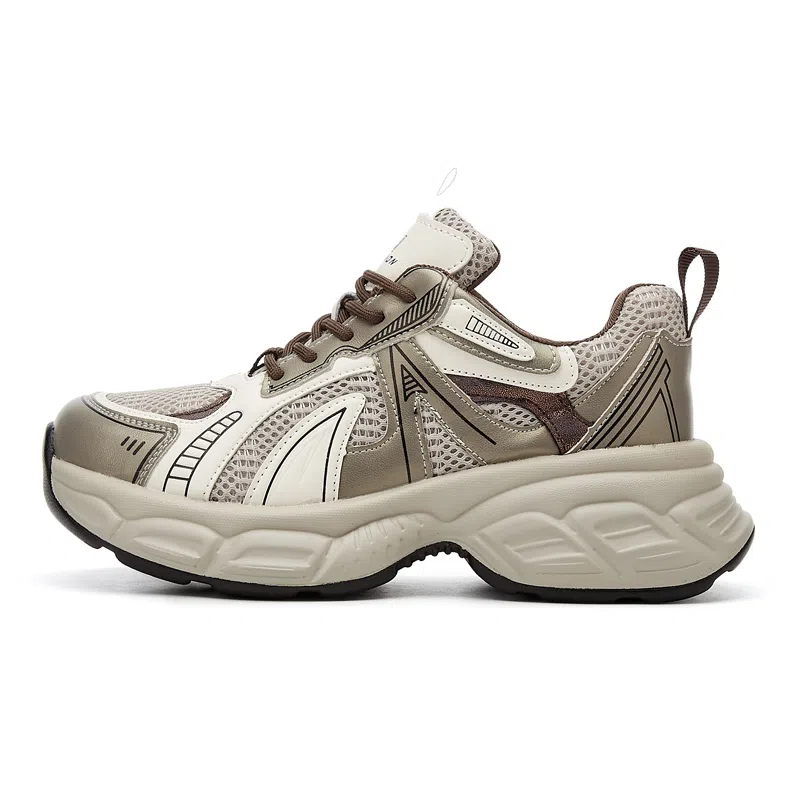 织物合成革 厚底时尚百搭休闲鞋款 减震耐磨增高 低帮 老爹鞋 女款