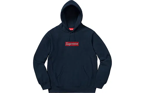 Supreme x Swarovski SS19 Navy Hoodie