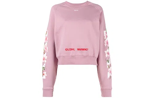 OFF-WHITE Virgil Abloh FW Pink Floral Bee Crewneck