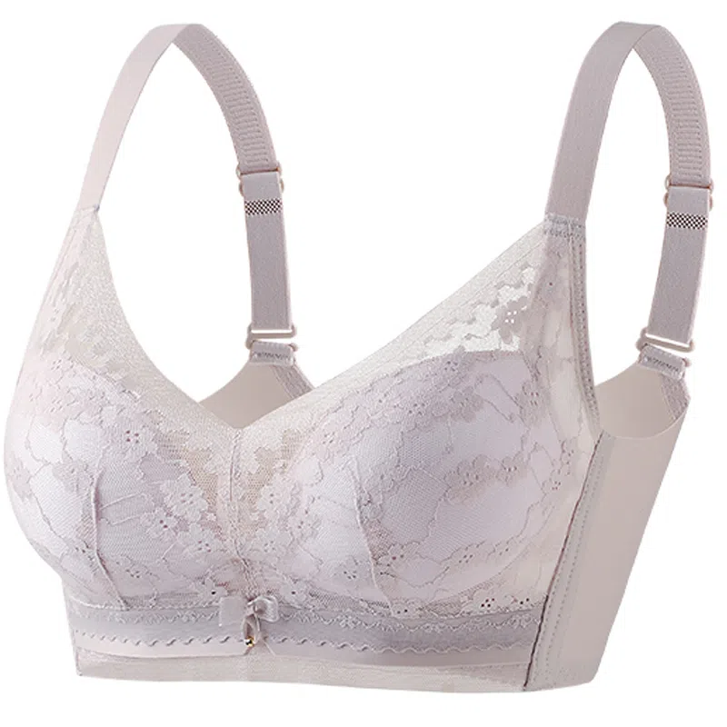 波波女神 漫画胸聚拢防下垂收副乳调整型仿乳胶杯性感蕾丝舒适无痕抗菌无钢圈文胸 女款 单件装