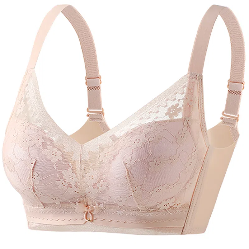 波波女神 漫画胸聚拢防下垂收副乳调整型仿乳胶杯性感蕾丝舒适无痕抗菌无钢圈文胸 女款 单件装