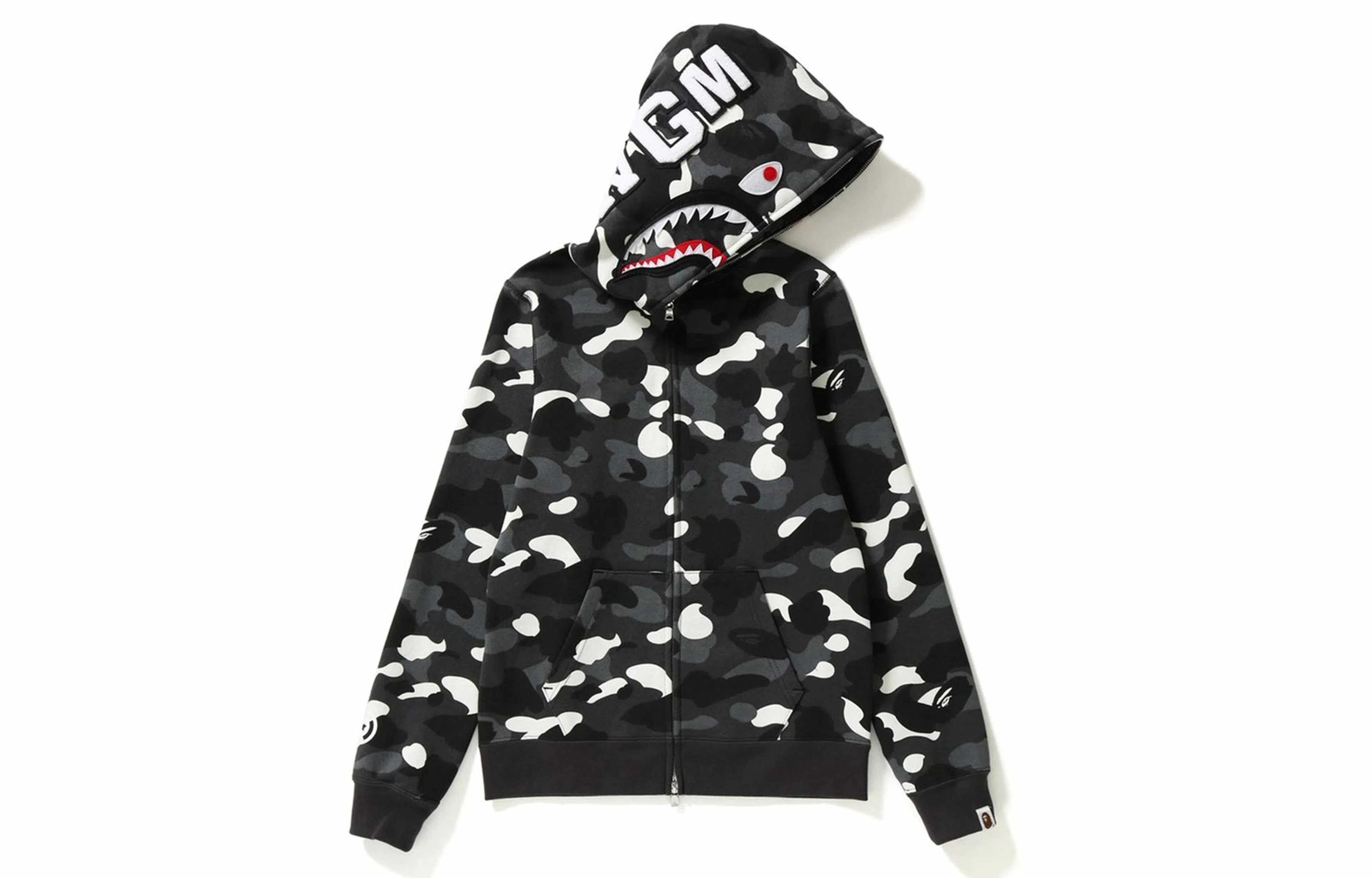 A BATHING APE City Camo Shark Full Zip Hoodie Black