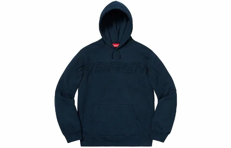 Supreme SS19 Set In Logo Hooded Sweatshirt Navy