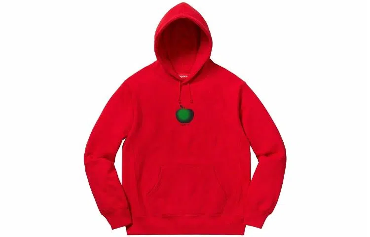 Supreme SS19 Apple Hooded Sweatshirt Red logo