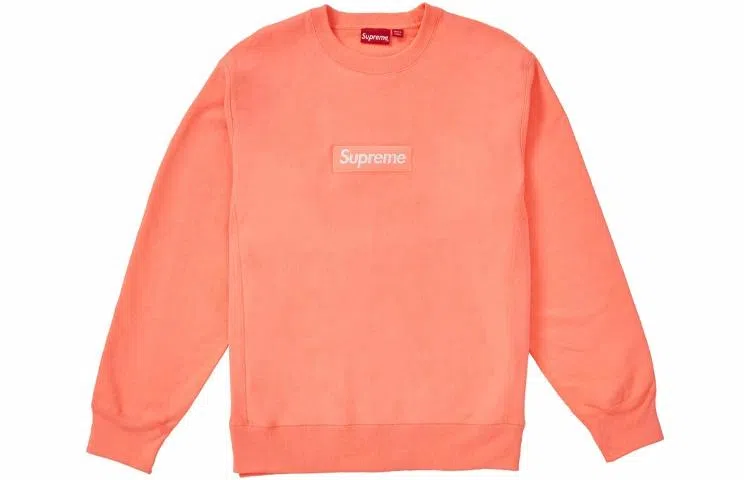 Supreme FW18 Box Logo Crewneck Fluorescent Pink