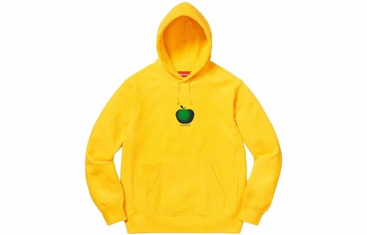 Supreme SS19 Apple Hooded Sweatshirt Yellow logo