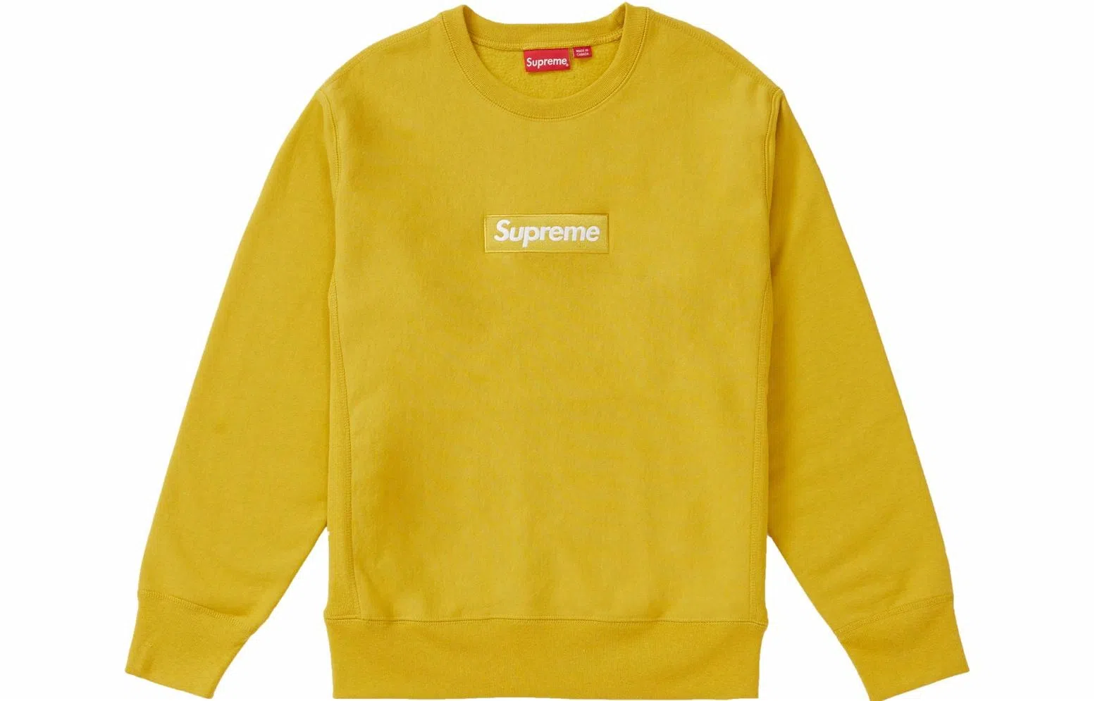 Supreme FW18 Box Logo Crewneck Mustard
