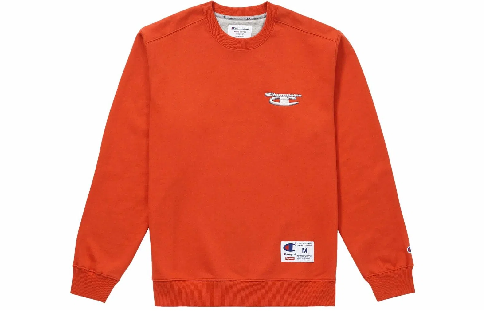 Supreme x Champion FW18 3D Metallic Crewneck Brick Red
