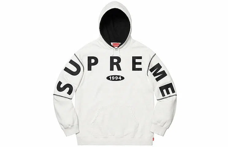 Supreme FW19 Spread Logo Hooded Sweatshirt White