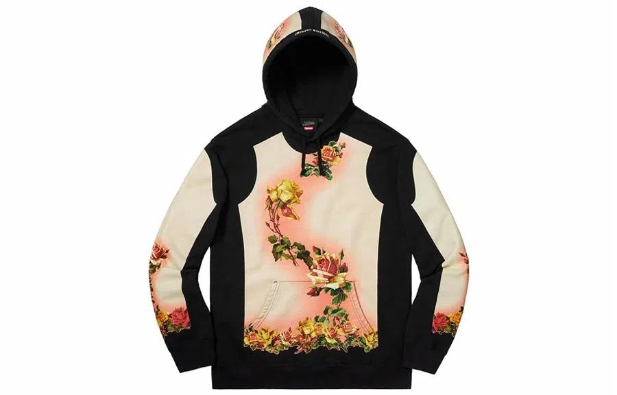 Supreme x Jean Paul Gaultier Floral Hooded Sweatshirt Cardinal