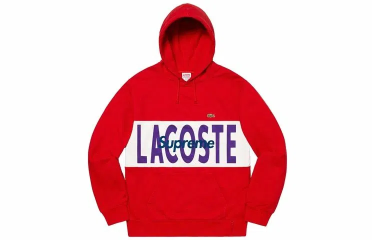 Supreme x LACOSTE Week 5 Hoodie Red